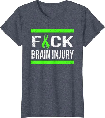 Vista 65 de Apoyo Daño cerebral Concienciación T Shirt, mujer L, Asphalt Negro