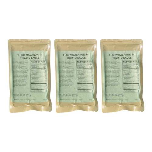 Vista 20 de MRE (comida lista para comer) Entree de una sola porción Comidas de emergencia Alimentos de supervivencia Dátiles frescos Larga vida útil