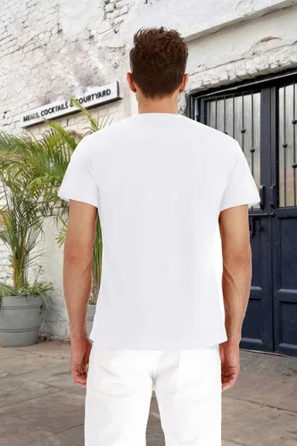 Vista 3 de PEGENO Camisetas de algodón de manga corta con solapa frontal casual para hombre
