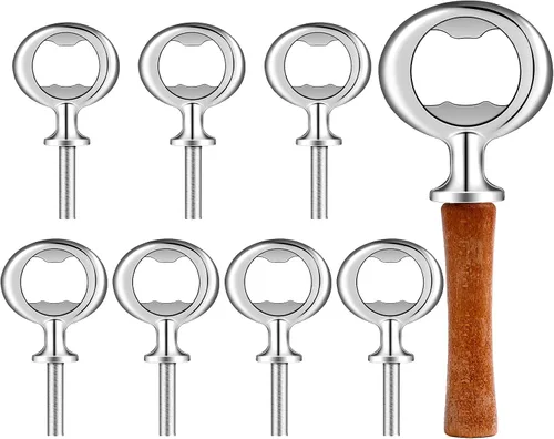 Vista 9 de 7 piezas de abrebotellas de metal en blanco a granel, piezas de piezas para manualidades de madera, proyectos de bricolaje, torneado, cerveza, Bronce