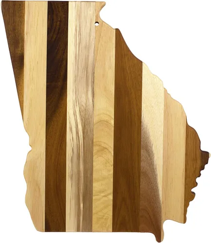 Vista 21 de Totally Bamboo Rock & Branch Shiplap Series Tabla de Cortar de Madera con Forma del Estado de Alabama y Bandeja para Servir Charcutería, Incluye