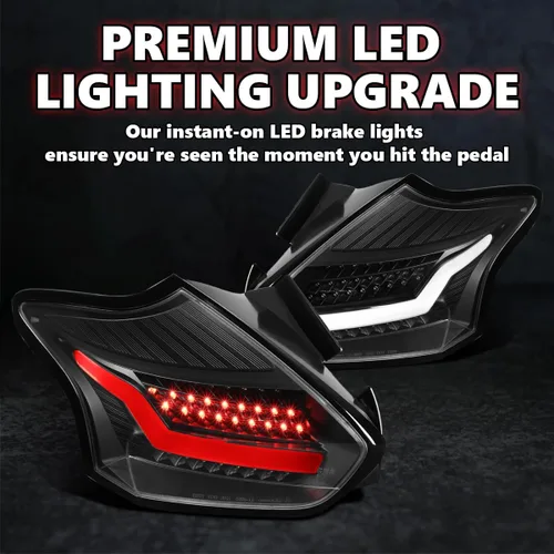 Vista 6 de SPEC-D TUNING Barras de luces traseras LED negras Compatibles con Ford Focus SE/ST/Titanium Hatchback 2015-2018, Ford Focus RS Hatchback 2016-2018