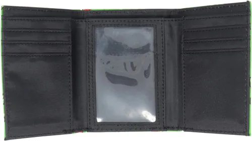 Vista 2 de Minecraft Creeper Toss - Cartera de poliéster con tres pliegues, multicolor