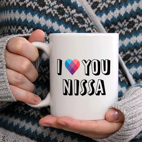 Vista 2 de Taza de café I Love You Nissa – Taza de cerámica personalizada con nombre, taza personalizada, regalo personalizado de cumpleaños/Navidad, regalo