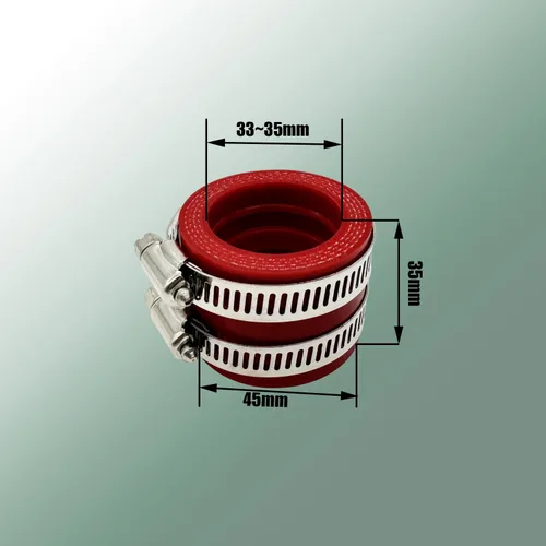 Vista 4 de 35 40 45mm Tubo de admisión de carburador Junta de bota del colector Adaptador para Dirt Pit Bike Motocicleta (35mm/Rojo)