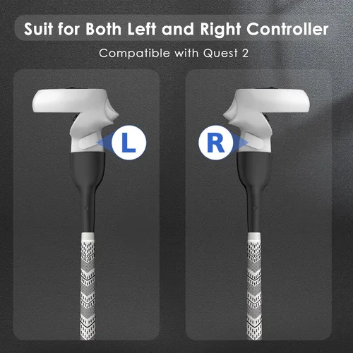 Vista 2 de VR Golf Club Handle Accessories Compatible with Oculus Meta Quest 2 Virtual Reality Baseball Controller Attachment Simulator Real Golf Game Bat