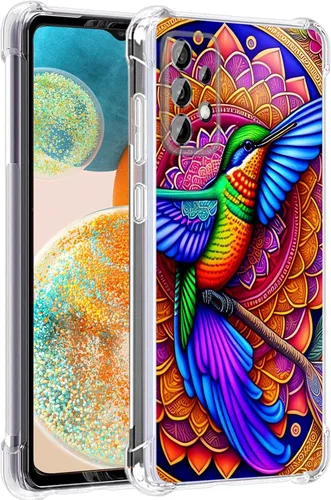 Vista 36 de Funda para Galaxy A23 5G, diseño de flores de mariposa azul, protección contra caídas, a prueba de golpes, carcasa protectora de cuerpo completo