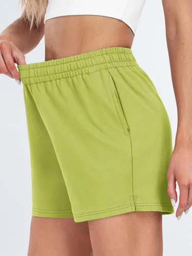 Vista 16 de AUTOMET Pantalones cortos deportivos para mujer, estilo casual, con cordón, cómodos, elásticos, de cintura alta, con bolsillos