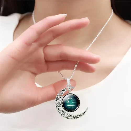 Vista 3 de HUASAI Juego de 12 pulseras de cuero tejidas a mano y colgante de luna collar de signo del zodiaco cuero aleación otro