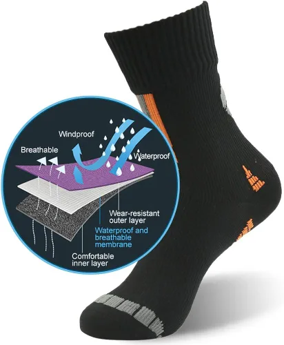 Vista 4 de RANDY SUN - Calcetines 100% impermeables, unisex, para practicar senderismo, caminar, correr, esquiar, etc