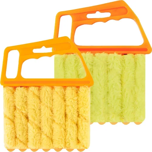 Vista 8 de 2 piezas de limpiador lavable para persianas de ventana, mini cepillo de mano para persianas de madera, persianas venecianas y plumero de aire