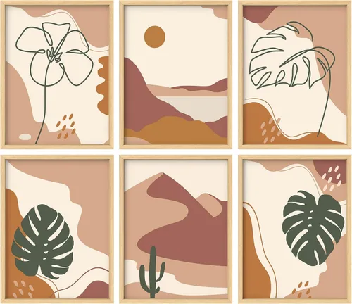 Vista 72 de Juego de galería de collage enmarcado para pared, diseño de plantas de flores de William Morris, ilustraciones de naturaleza silvestre, moderno