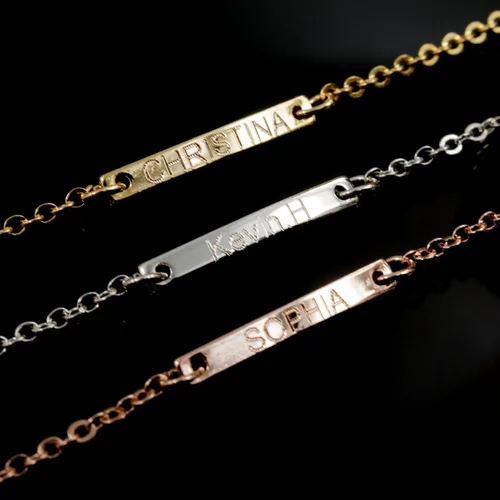 Vista 6 de Regalo personalizado Baby Name Bar opciones de joyería
