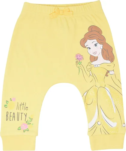 Vista 4 de Disney Princess Cenicienta Belle Ariel Aurora - Paquete de 3 pantalones para bebés y niñas, Amarillo