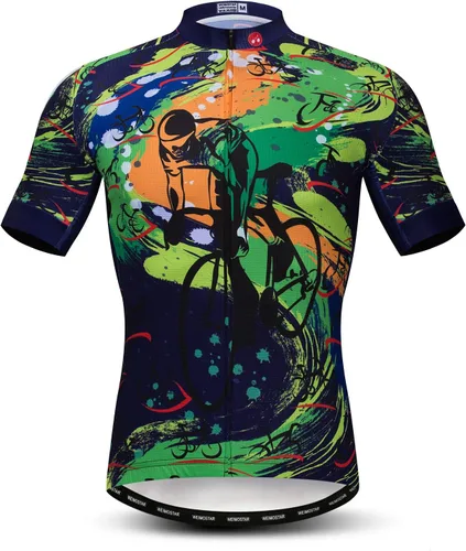 Vista 17 de Camisetas de ciclismo para hombre, camiseta de ciclismo de montaña, manga corta, transpirable, camisetas de ciclismo de secado rápido