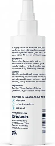 Vista 7 de BRIOTECH Aerosol de ácido hipocloroso puro y limpiador, solución tópica HOCl premium original, limpiador multiusos, aprobado para familias y apto