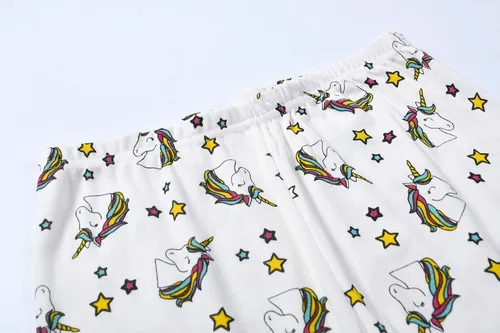 Vista 8 de Joyond Summer Pajamas for Girls Cotton Toddler Clothes Kids Short Sleeves Snug-Fit Sleepwear Unicorn Flamingo Pjs Set