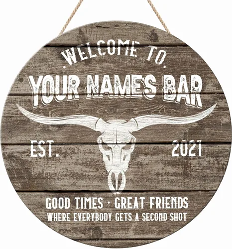 Vista 34 de Artsy Woodsy Placa de madera personalizada para bar pub (no tallada) Accesorios de decoración de pared y puerta, letrero rústico de bar, letrero