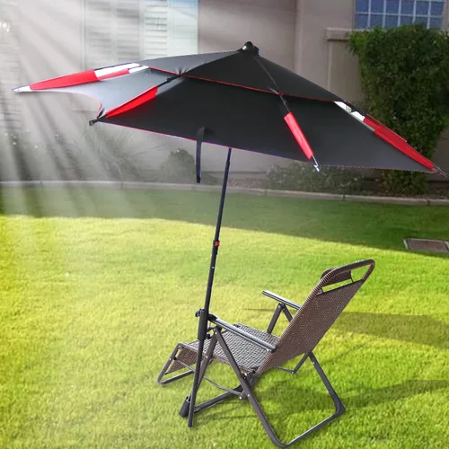 Vista 7 de weallbuy Soporte de abrazadera para sombrilla de patio al aire libre, soporte para sombrilla de terraza, soporte para sombrilla de patio para silla