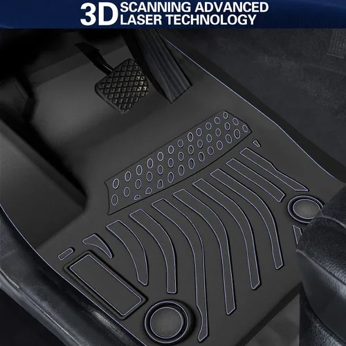 Vista 4 de Alfombrillas para todo tipo de clima para Ford Explorer 2011-2014 (no apto para asientos de cubo), tapetes para el piso de 1ª y 2ª y fila, 3D