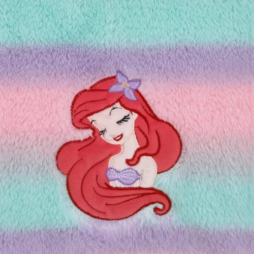 Vista 3 de NoJo Disney Ariel Watercolor Wishes - Manta de bebé súper suave color rosa, lavanda, aguamarina y naranja, una de una especie de sherpa