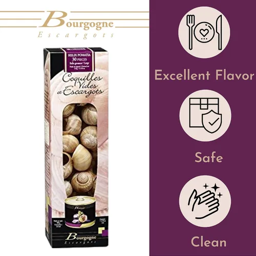 Vista 5 de Bourgogne Escargot s Juego de Escargot Francés Borgoña - 24 Conchas de Caracol y Caracol Sin Adjuntar