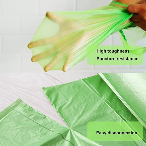 Vista 7 de TECHSHARE Bolsas de basura biodegradables de 1.2 galones, 80 unidades, bolsas de basura compostables, capacidad de 1.5 galones, color verde