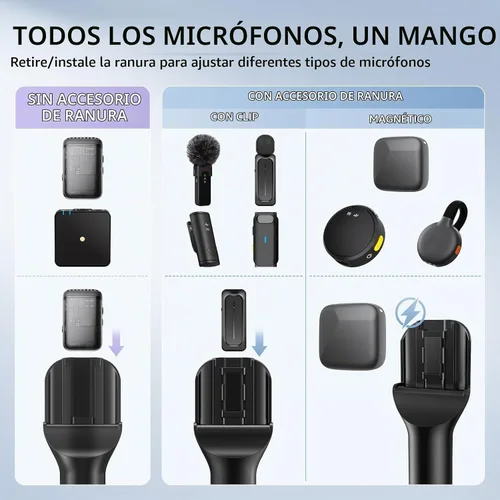 Vista 2 de TONOR Mango de micrófono inalámbrico compatible con DJI, RODE, Hollyland, soporte de micrófono de longitud ajustable para todos los micrófonos