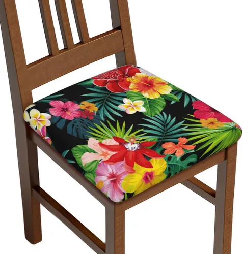 Vista 15 de Juego de 4 fundas de asiento para sillas de comedor, fundas de asiento elásticas modernas de mediados de siglo de los años 50, fundas de cojín