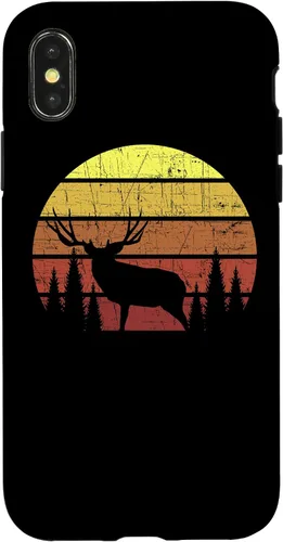 Vista 5 de iPhone 12 Mini Mule Caza de ciervos - Retro Sunset Hunter Outdoorsmen Estuche de regalo