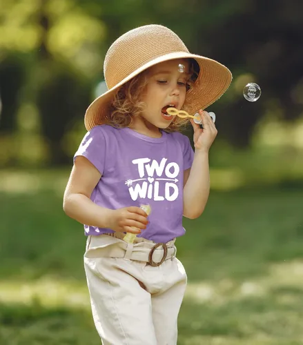 Vista 3 de Two Wild - Camiseta para niña de 2 años de edad, traje de segundo cumpleaños