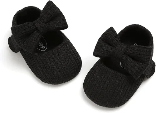 Vista 5 de Zapatos planos Mary Jane para bebés y niñas, con lazo, floral, princesa, vestido de boda, zapatos suaves para recién nacidos, cuna para primeros