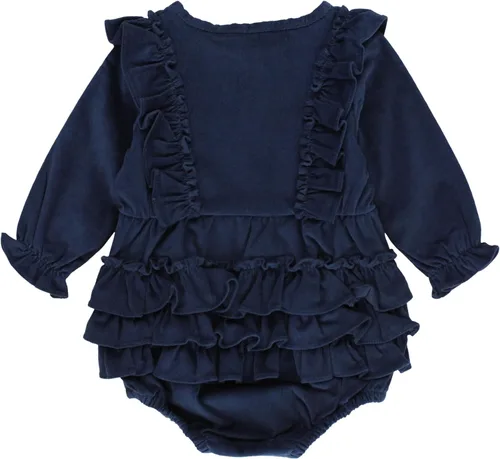 Vista 2 de RuffleButts Mamelucos de burbujas de manga larga para bebés y niñas pequeñas