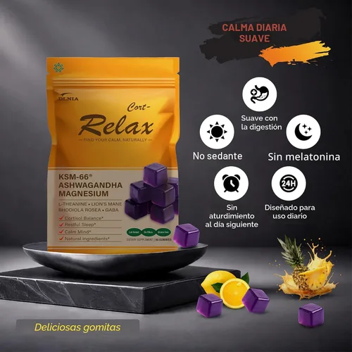 Vista 3 de DLNIA Gomitas de apoyo de glicinato de magnesio y cortisol Enfoque tranquilo por día, sueño profundo por la noche 17 en 1 con Ashwagandha