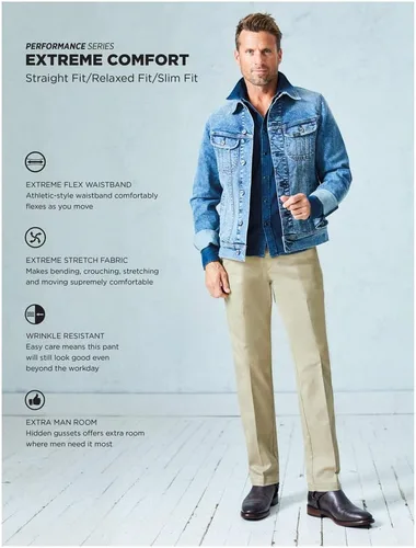 Vista 5 de Lee Extreme Motion Pantalón regular recto sin pliegues al frente para hombre