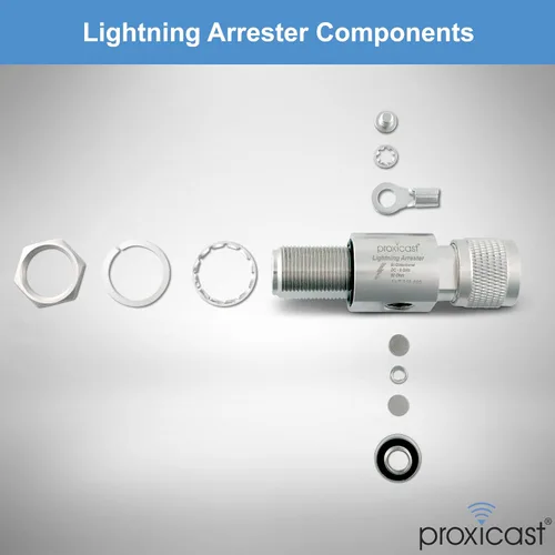 Vista 6 de Proxicast Pararrayos coaxial para 0 a 6 GHz (N-Macho/N-Hembra) - Protector de rayos de antena de 230V de grado profesional para 4G, LTE, 5G, Wi-Fi
