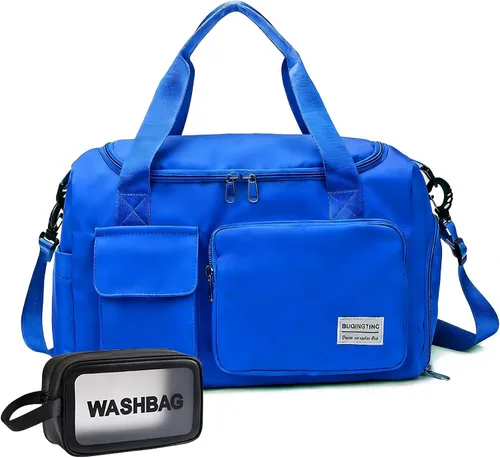Vista 53 de Bolsa de Gimnasio Pequeña para Mujer, Bolsa de Lona de Viaje, Bolsa de Fin de Semana con Compartimento para Zapatos rosado