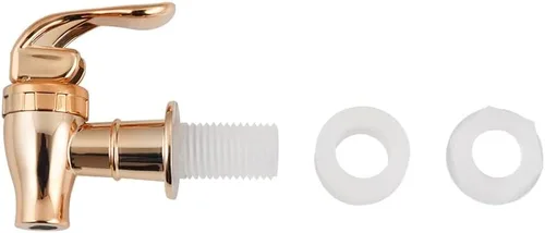 Vista 2 de Espiga de repuesto para dispensador de bebidas, espitas estilo empuje, boquilla de repuesto para dispensador de agua, color oro rosa, paquete de 2