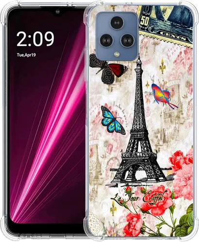 Vista 14 de Revvl 6 5G - Funda protectora de poliuretano termoplástico resistente a los arañazos y a prueba de golpes con diseño de mandala de pavo real