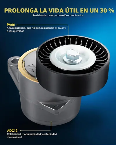 Vista 5 de Conjunto tensor de correa PHILTOP 25184786 Compatible con Aveo 2004-2008, Aveo5 2007-2008, tensor automático de correa con polea