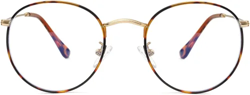 Vista 10 de Kursan Gafas clásicas redondas de metal transparente para mujeres y hombres, lentes sin receta