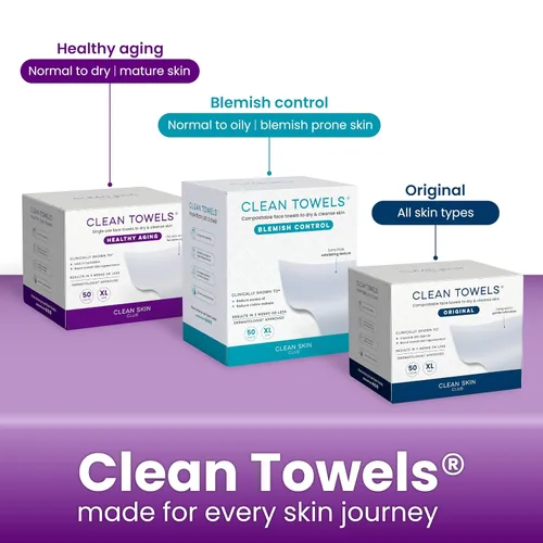 Vista 11 de Clean Skin Club Healthy Aging Clean Towels® XL, suaviza las líneas finas, arrugas y textura en 6 semanas, tratadas para mayor suavidad, toallas