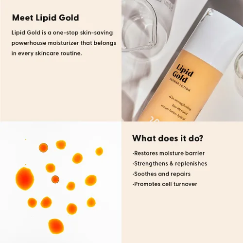 Vista 5 de Stratia Lipid Gold Crema hidratante de ceramida fortalecedora de la piel con niacinamida, hidrata y calma todo tipo de piel, 1.7 onzas líquidas