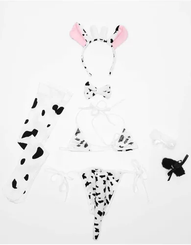 Vista 7 de MSemis - Conjunto de lencería japonesa para mujer de animales de vaca japonesa para cosplay