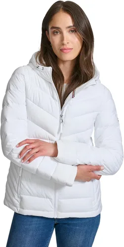 Vista 14 de Tommy Hilfiger Chaqueta acolchada ligera y plegable esencial para mujer Classic Chevron Navy