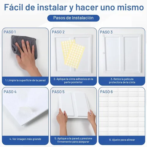 Vista 6 de Paquete de 12 paneles de pared 3D para decoración de pared interior, paneles de pared decorativos para oficina, sala de estar, dormitorio, Negro-12