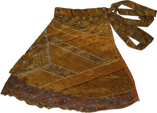 Vista 4 de Wevez Sari Art - Paquete de 3 faldas de seda para mujer, talla grande, talla grande