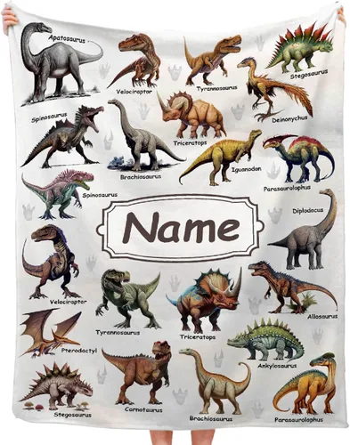 Vista 12 de Regalos de Mantas de Dinosaurio de Navidad Súper Suaves y Ligeras de Franela para Niños, Adultos, Adecuadas para Sofá, Cama, Campamento, Viajes