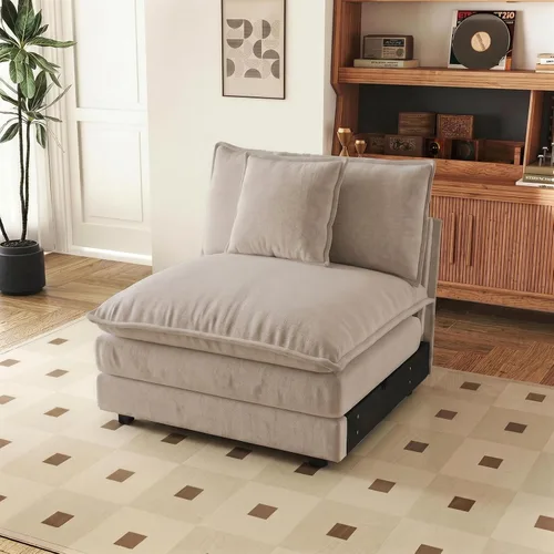 Vista 88 de SoarFlash Sofá modula, de felpilla, posición de en medio, beige