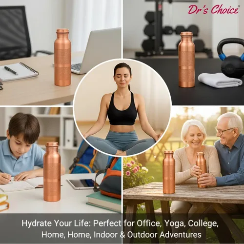 Vista 9 de Dr's Choice; By Copperking Botella de agua de cobre para beber 32 onzas Inspirado en ayurvédica, diseño martillado, ecológico, hombres y mujeres